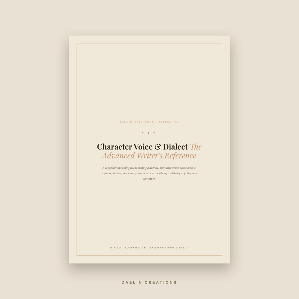 Character Voice & Dialect Writer's Reference Guide