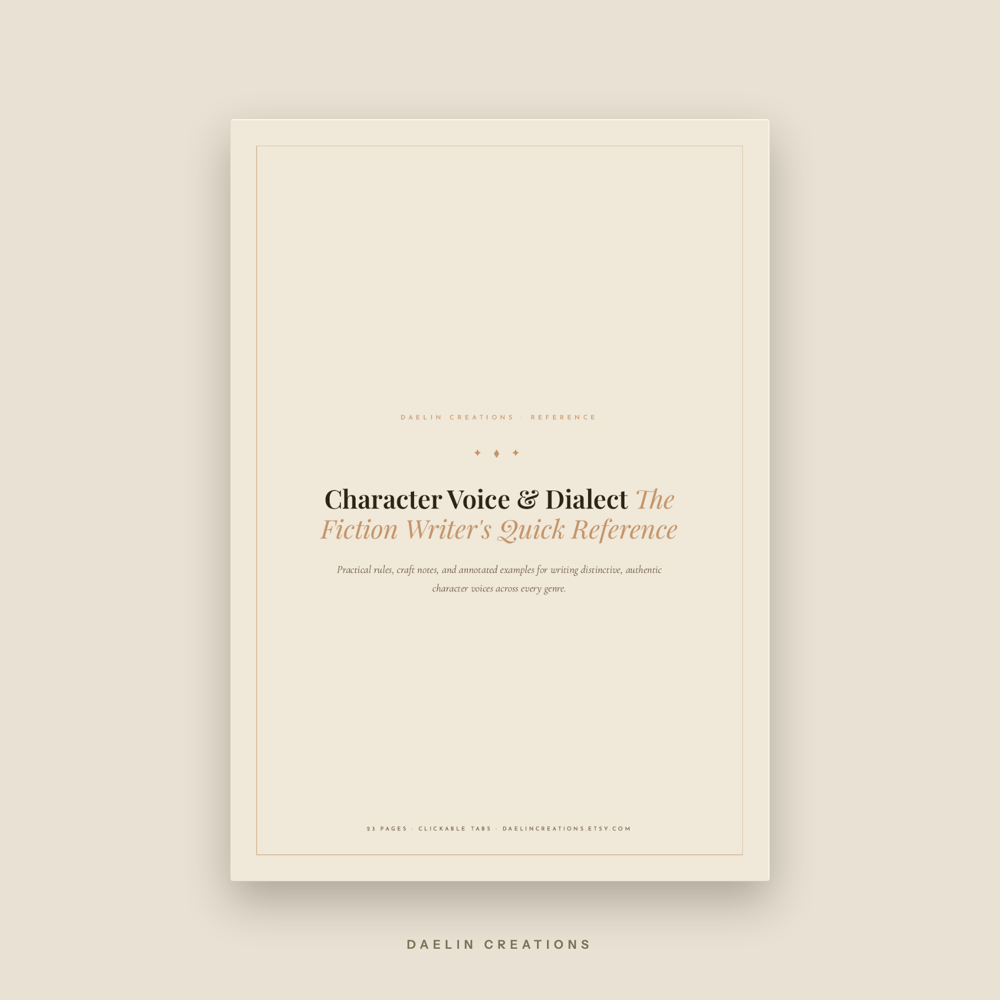 Character Voice & Dialect Quick Reference Guide