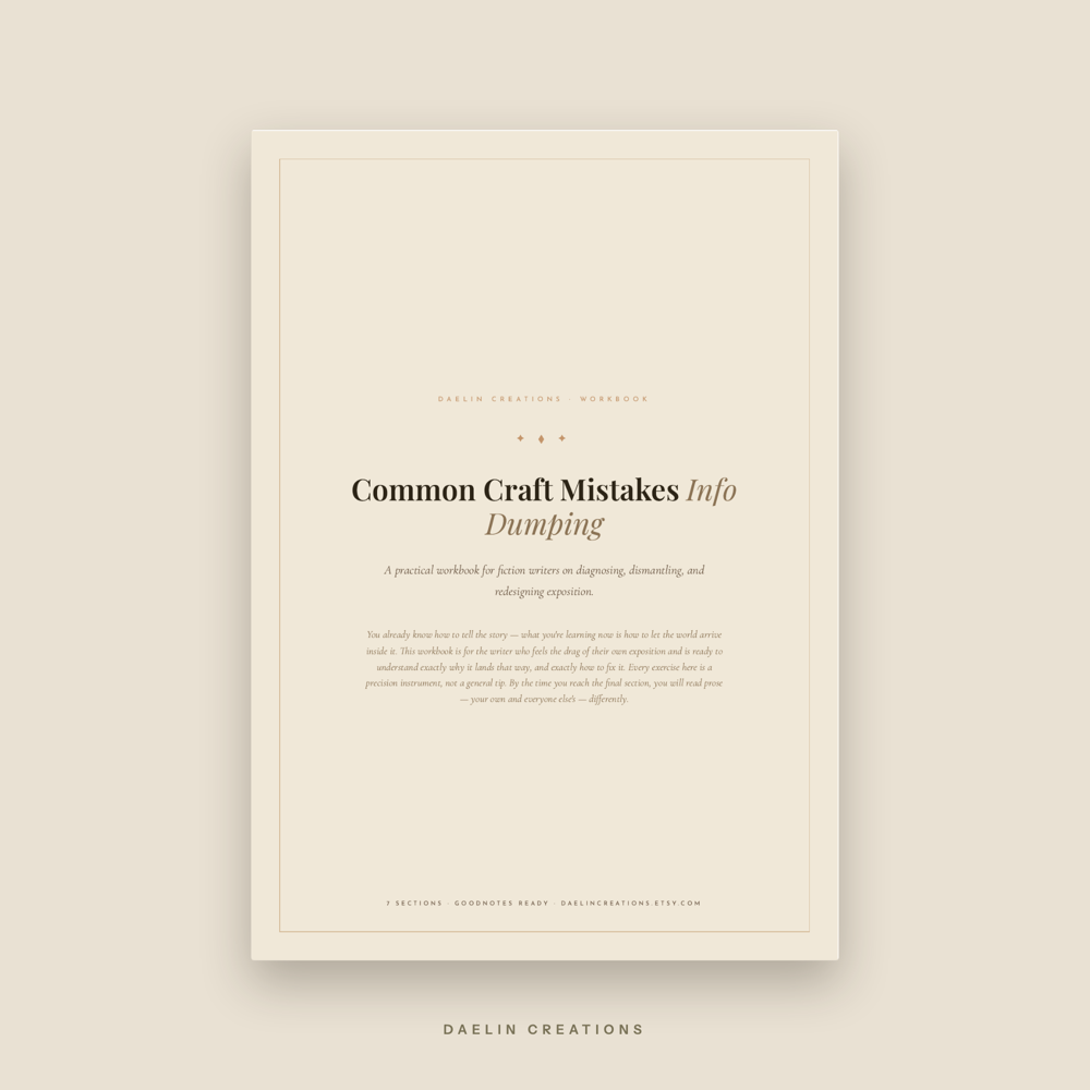 Info Dumping Workbook for Fiction Writers