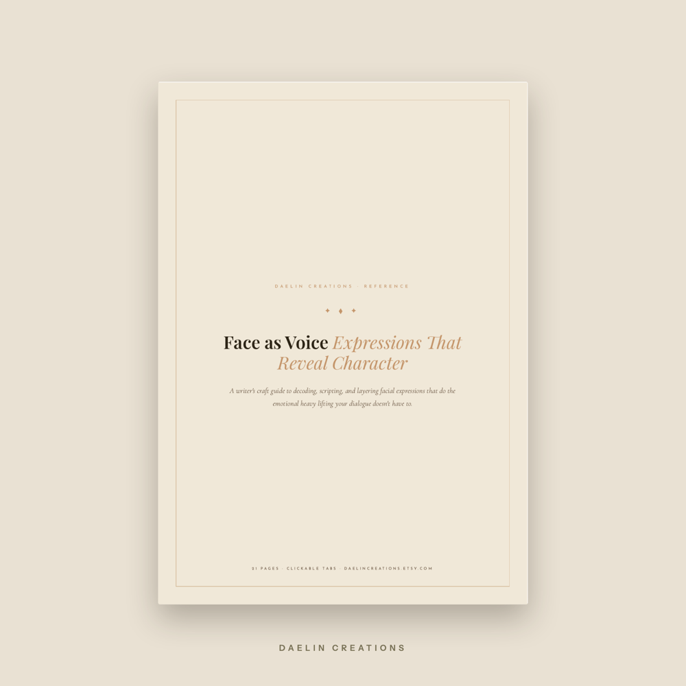Face as Voice – Facial Expressions Craft Guide for Fiction Writers