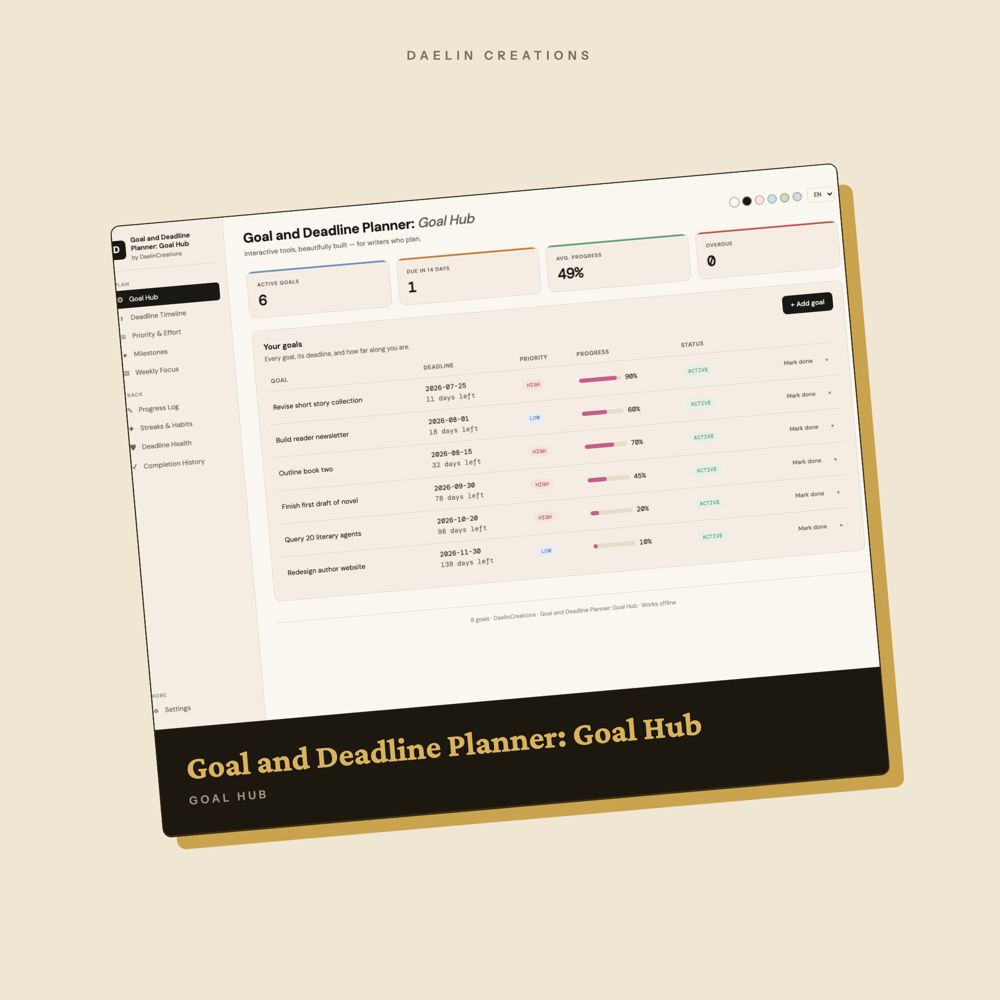 Goal and Deadline Planner: Goal Hub — image 2