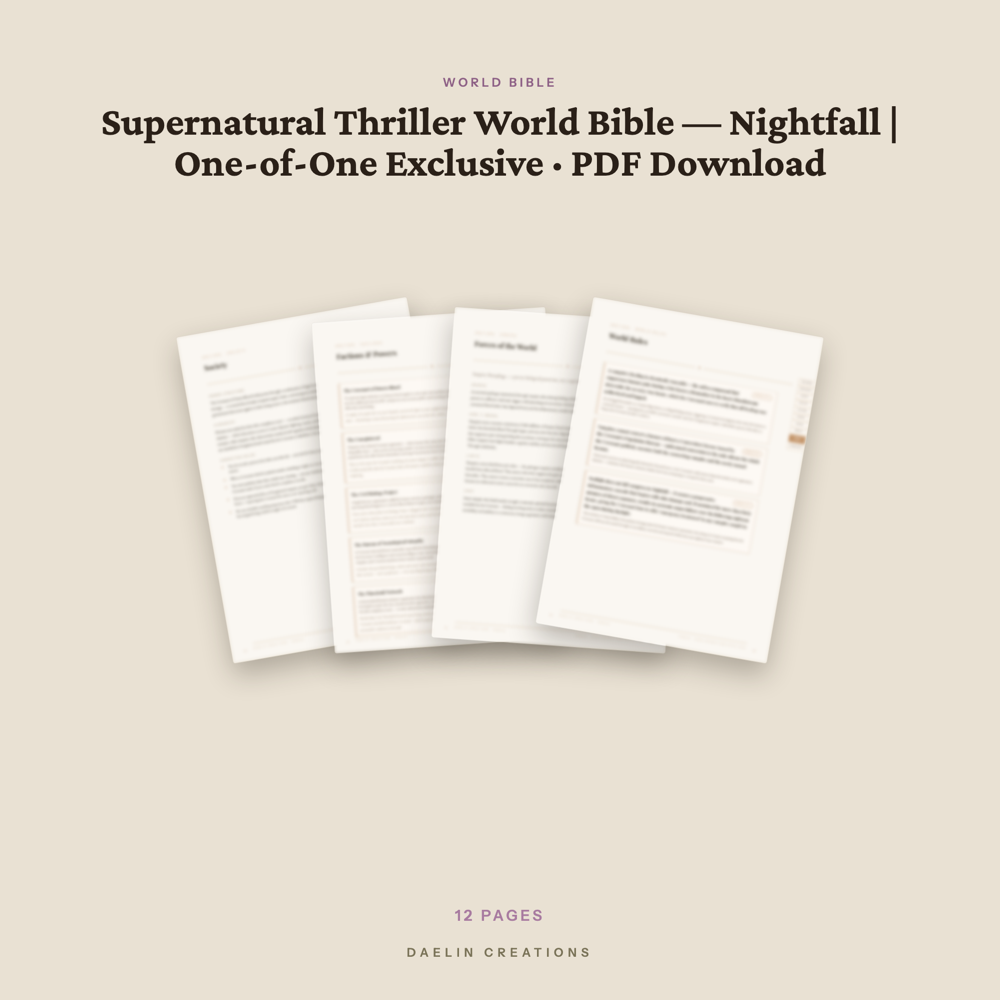 Supernatural Thriller World Bible — image 3