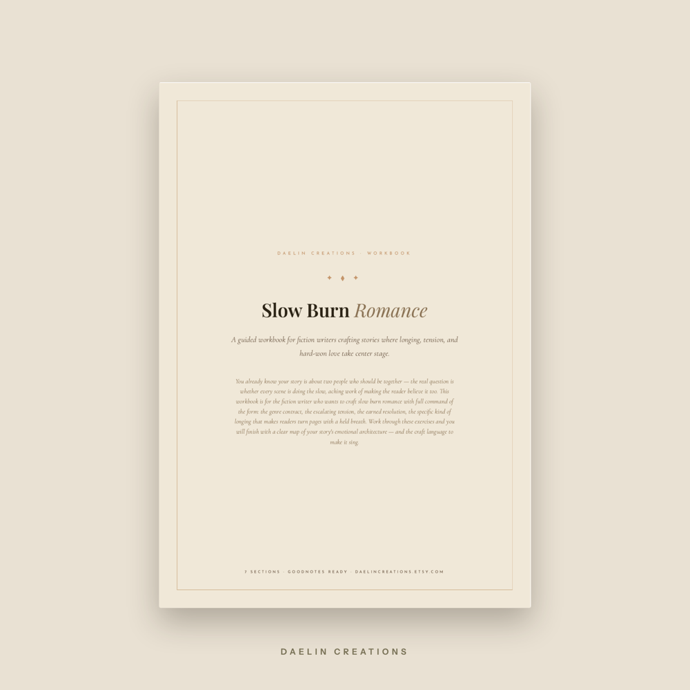 Slow Burn Romance Writing Workbook