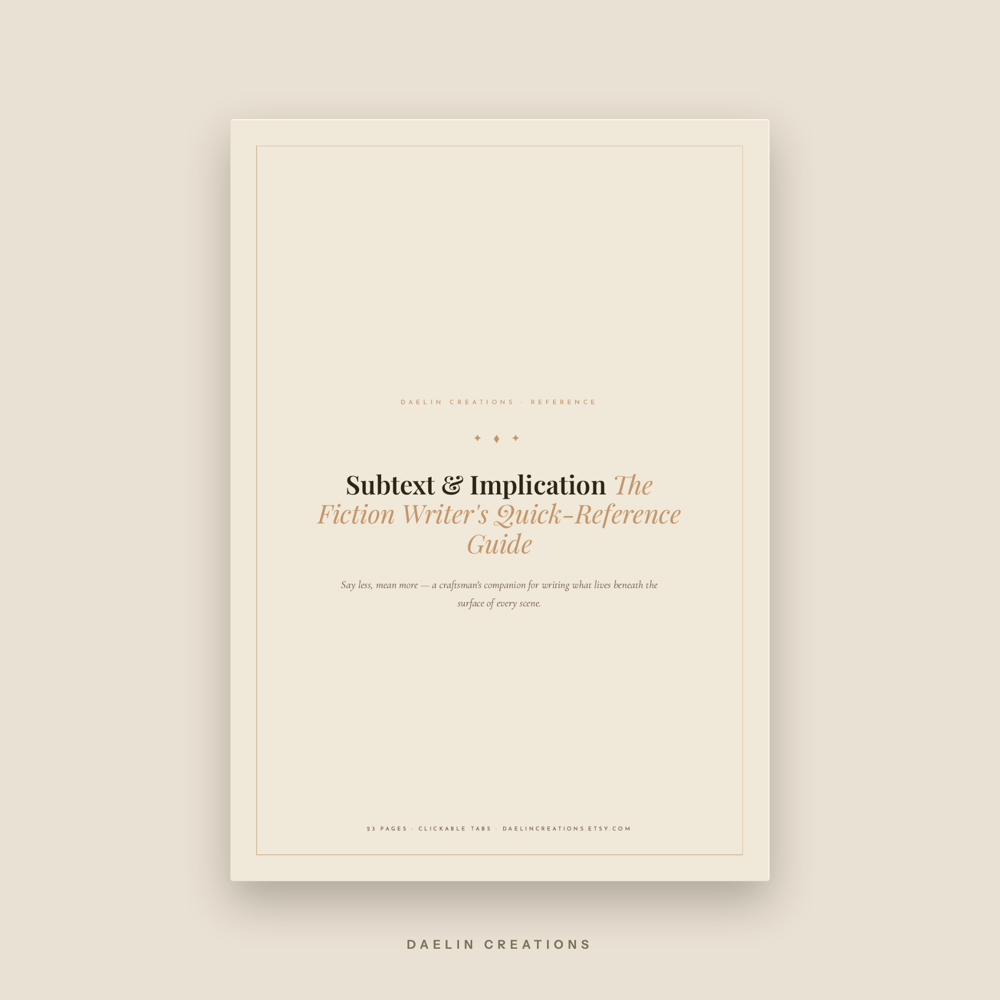 Subtext & Implication Quick-Reference Guide for Fiction Writers