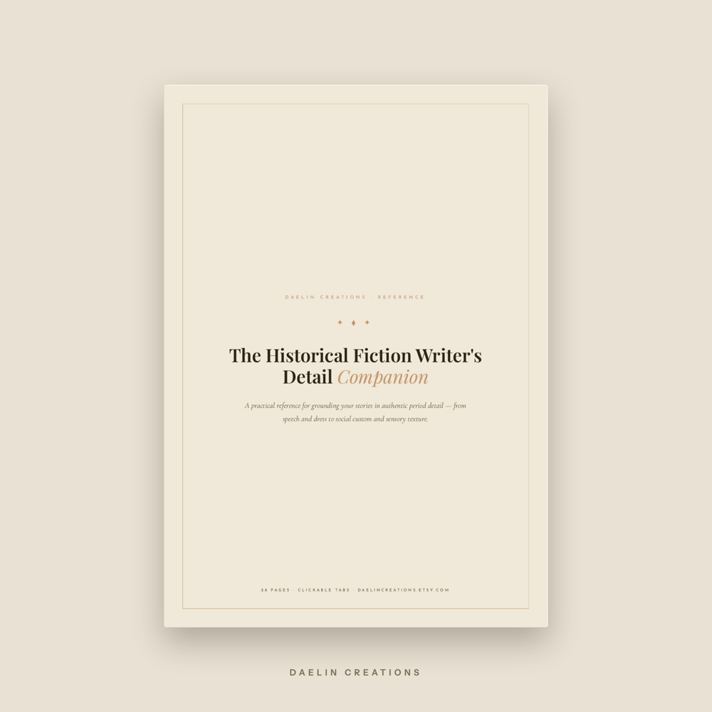 Historical Fiction Writer's Reference Guide
