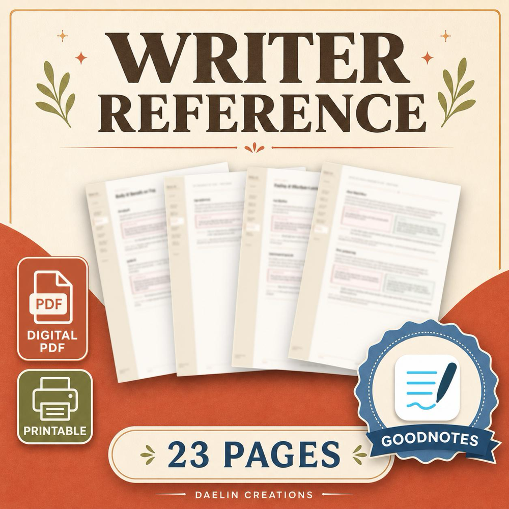 Transition Words for Writers, Pacing & Scene Transition Reference Guide, Fiction Writing Craft Tool, GoodNotes Author Resource