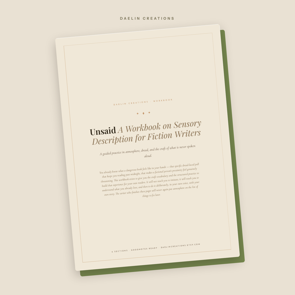 Unsaid — Sensory Description Workbook for Dark Romance Fiction Writers — image 2